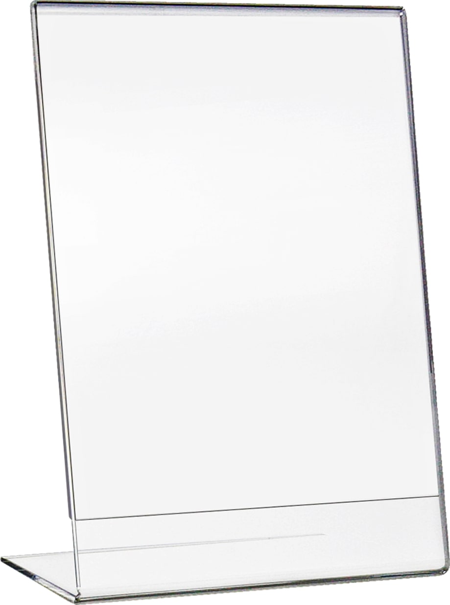 HMF 46934 Acryl Tischaufsteller schräg, DIN A4 Hochformat, Glasklar