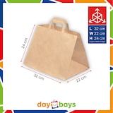 thumbnail of DayBays 1000 Stk. Papiertüten 32+22x25 cm Braun mit Flachhenkel