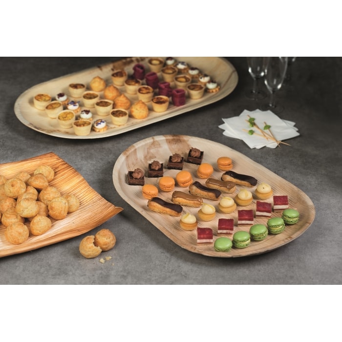 PACKNWOOD - 50uds - Bandeja ovalada de palma 430x290mm - 210APA5430