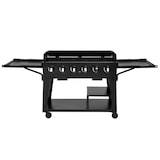 thumbnail of aro Gasgrill met 6 branders, grilloppervlak 106 × 48 cm, verrijdbaar, staal, zwart