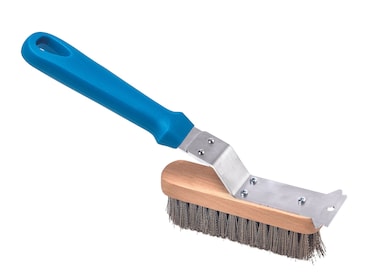 METRO Professional Cepillo de barbacoa con raspador, acero inoxidable / plástico, color azul