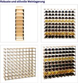 thumbnail of PROREGAL Modulares Weinregal VINOTECA MOD METAL | HxBxT 92,5x92,5x24,5cm | 9x9 Flaschen | Massives Kiefernholz | Braun geölt | Flaschenregal