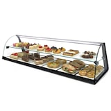 thumbnail of MBH - Vetrina espositiva neutra professionale Snack 120 cm 1 ripiani vetri curvi. Espositore neutro con LED porta brioches per bar e pasticceria.