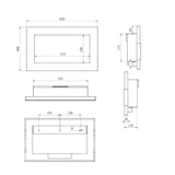 thumbnail of Chimenea de bioetanol de pared o empotrada Pisa Black L 65 x P 12 x H 40