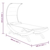 thumbnail of vidaXL Loungebed met luifel 100x200x126 cm gebogen hout antracietkleur