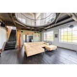 thumbnail of KAWOLA Sofa NELSON Ecksofa Leder beige mit motorischem Sitzvorzug und Hocker Recamiere links