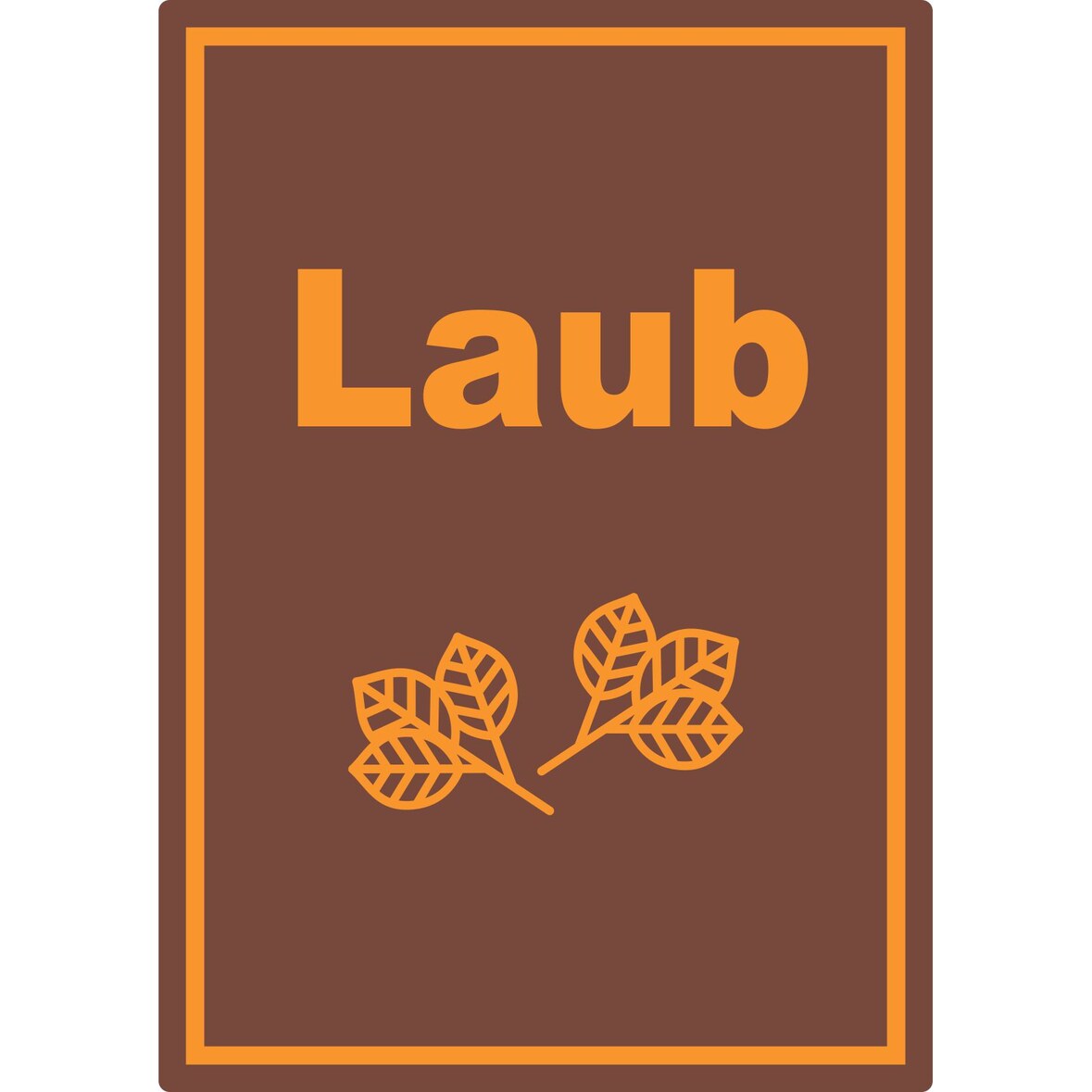 Laub Mülltrennung Aufkleber mit Text Symbol Blätter Blattwerk A2 (420x594mm)