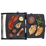 thumbnail of Grill de asar doble Jata GR594 con cuerpo de acero inoxidable. Placa superior basculante con 2 niveles. Apertura de 180º. Placas: 295 x 235 mm