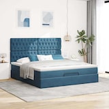 thumbnail of vidaXL Ottoman-Bett mit Matratzen & LEDs Dunkelblau 160x200 cm Samt