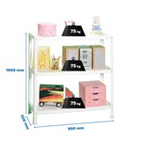 thumbnail of SimonRack Metallregal mit Schrauben 1000x900x300 mm, 3 Böden, 75 kg Biegepunkt, Weiss - Advantage