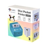 thumbnail of G&G Mini Printer SD001BL lichtblauw - inclusief 4 rollen - print zonder inkt op thermisch papier