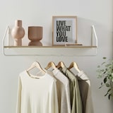 thumbnail of Penderie étagère murale bois et métal L90 cm NELO Blanc