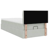 thumbnail of vidaXL Ottoman-Bett mit Matratze Hellgrau 90x200 cm Samt