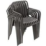 thumbnail of tectake Chaises de jardin ALCUDIA empilables et résistantes aux intempéries - gris anthracite, Lot de 6 - 406186