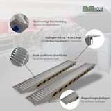 thumbnail of TRUTZHOLM 2 x Schwerlastrampen 212cm Traglast 3800kg/Paar Alu grau geriffelt Rampen Verladerampen