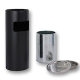 thumbnail of Danieli Store | Cenicero de pie redondo | Cenicero exterior negro con papelera | Ceniceros con tapa de rejilla y cubo de basura extraíble