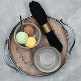 thumbnail of 6x Reactive Glaze Dark Cement Pudding-Schale 240ml Schüssel Grau Nüsse Obst