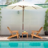 thumbnail of COSTWAY Adirondack klapstoelen met tafel, set van 2 Adirondack stoelen gemaakt van eucalyptushout, naturel, 86,5 x 71 x 90 cm