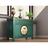 thumbnail of OPIUM OUTLET Möbelset "Aurora" asiatisch chinesisch orientalisch vintage, Kommode Schrank, 2 Nachttische Nacht-Konsolen, smaragd-grün