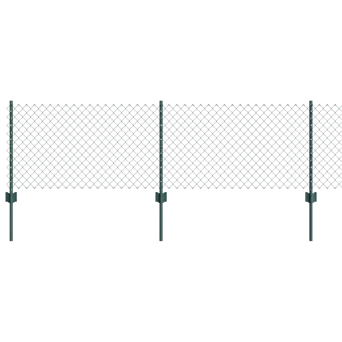 vidaXL Maschendrahtzaun mit Pfosten 10 x 0,6 m PVC-beschichteter Stahl