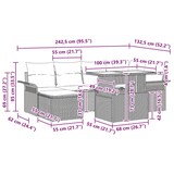 thumbnail of vidaXL Garten-Sofa-Set mit Kissen mit Speicher 7 pcs Beige Poly Rattan