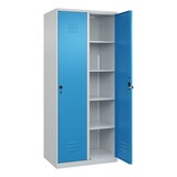 thumbnail of C+P Aufbewahrungsspind Classic PLUS, 2 Abteile je 4 Fachböden, HxBxT 185x80x50cm, Sicherheitsdrehriegel, Hellgrau/Lichtblau von PROREGAL