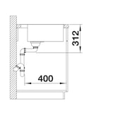 thumbnail of Blanco Silgranit Rechteckiges Spülbecken  Subline 500-IF/A SteelFrame Weiß 50 x 40 cm