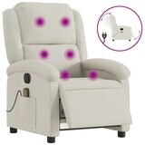 thumbnail of vidaXL Massagesessel Elektrisch Creme Samt