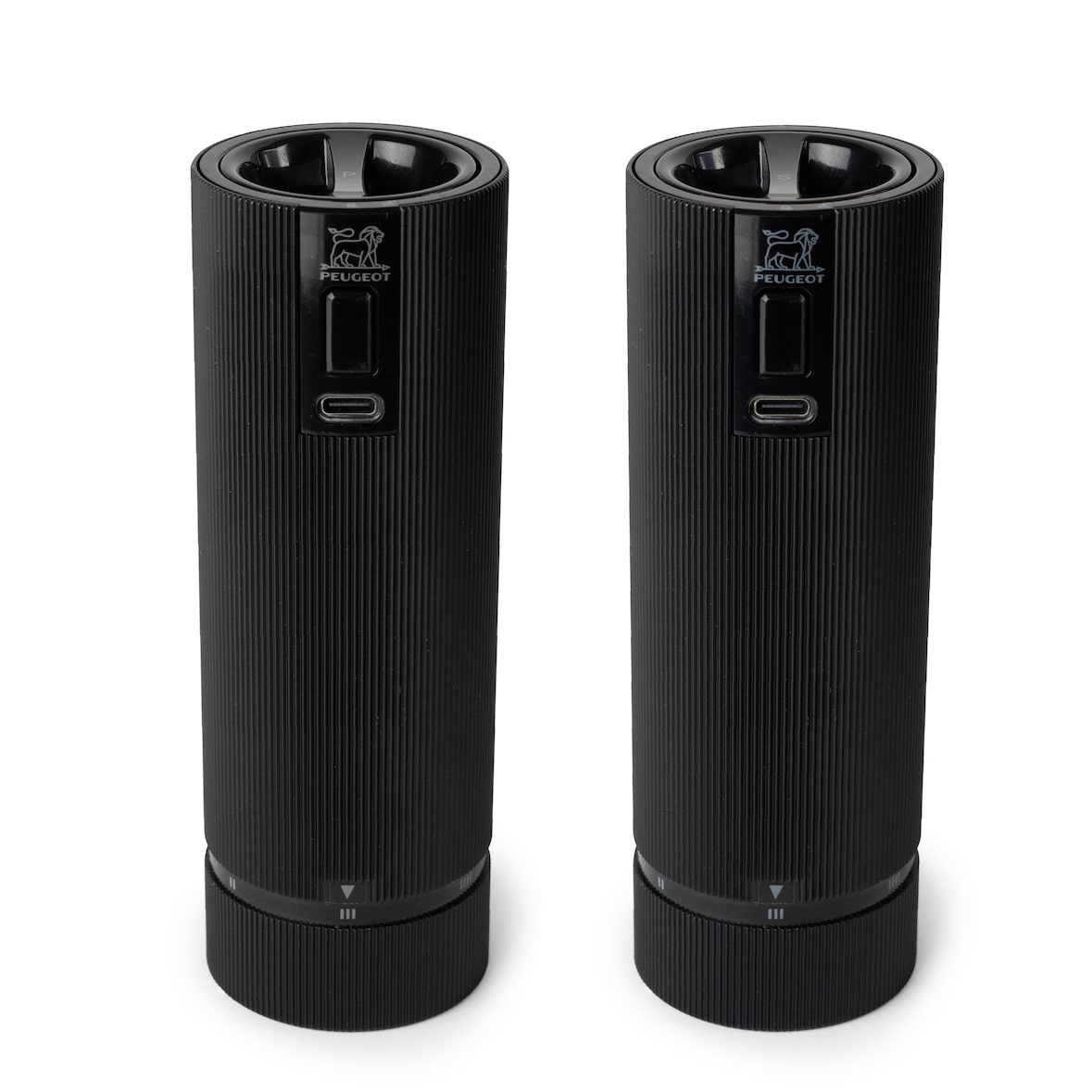 PEUGEOT Mühlenset Elektrisch NIGHTELECTRIC 15cm Schwarz Aluminium Stahl Zirkonia