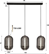 thumbnail of KAWOLA Hängeleuchte BRAGA Hängelampe 3-flammig Glas schwarz