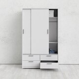 thumbnail of Line Kleiderschrank Schiebetürenschrank mit 2 Türen und 4 Schubladen, weiss.