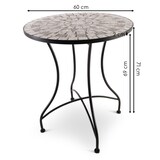 thumbnail of Mosaiktisch 60 cm Ø, mediterraner Garten- & Terrassentisch, 71 cm hoch, Grau-Weiß-Anthrazit, Raburg Mayla