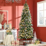 thumbnail of HOMCOM Árvore de Natal Artificial 230 cm com Luzes LED Altura com 1051 Ramos 45 Pinhas e Base Dobrável Ø100x230 cm Verde