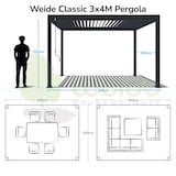 thumbnail of Weide Classic | Pergola Aluminium freistehend | 3 x 4 M | Lamellendach anthrazit