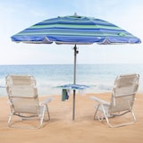thumbnail of Aktive Sombrilla playa antiviento 210 cm rayas azules con pared y mesa