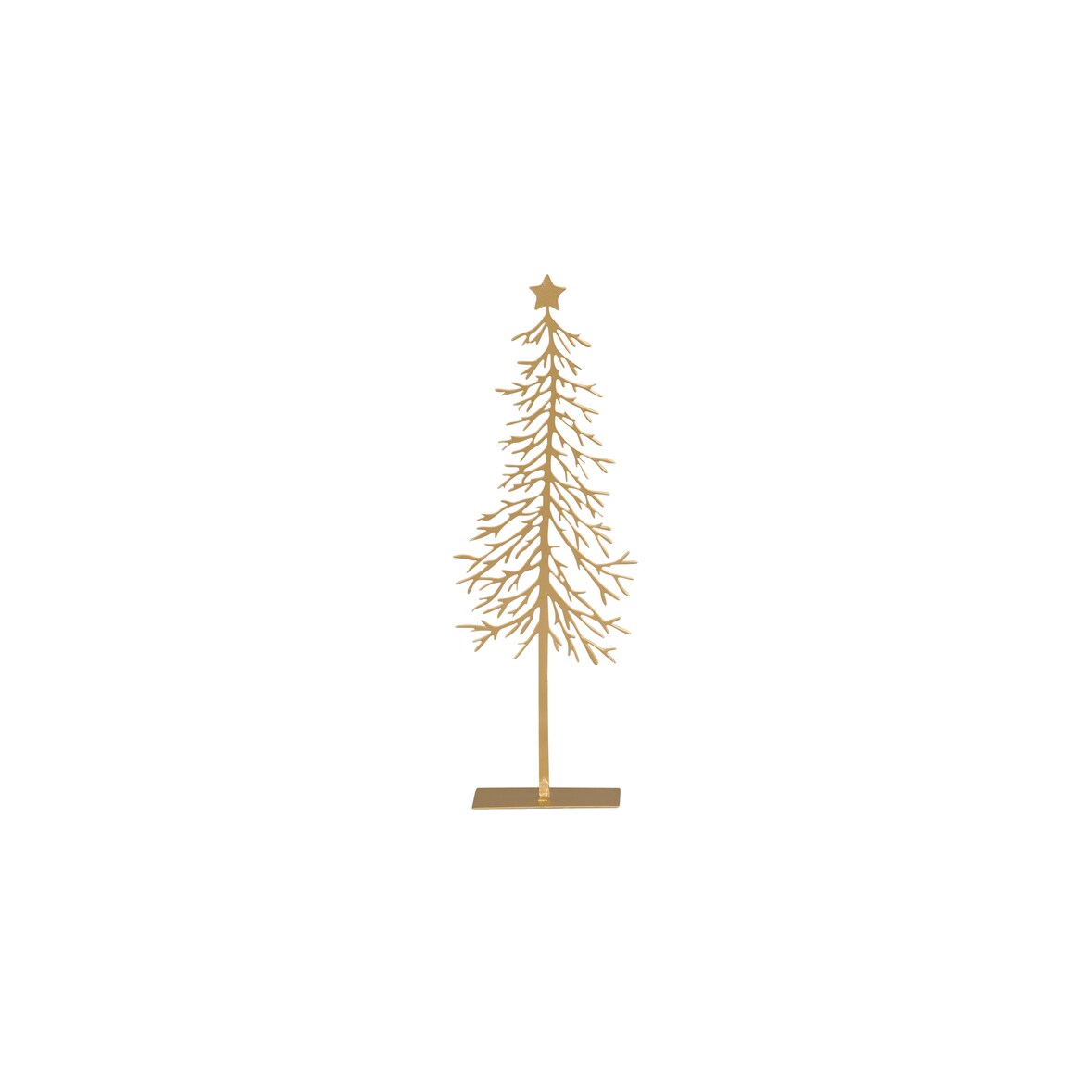 Weihnachtsdeko Tanne mit Stern aus Metall in Gold H 250 mm, 1 Stück