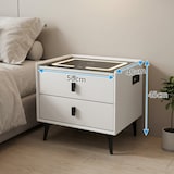 thumbnail of Comodino Smart LED Ricarica USB Wireless Mobile Notte Legno 50x40x50 cm - nero