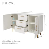thumbnail of Merax Kommode, Weiß Türkommoden mit Schubkasten, Verstellbare Ablage, für Wohnzimmer Schlafzimmer, Weiß-H75/B120/T40 cm