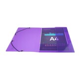 thumbnail of Exacompta 25x Elastomap met 3 kleppen, transparante PP Crystal 5/10e, 24x32cm voor formaat A4, geassorteerde kleuren