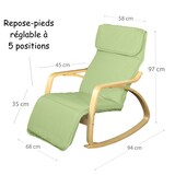 thumbnail of Relax Fauteuil Schommelstoel met Voetsteun Mod. ZEN GROENTE van Yelloo