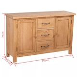 thumbnail of Helloshop26 - Buffet Sideboard Schrank Konsolentisch Aufbewahrungseinheit mit 3 Schubladen 110 cm massives Eichenholz 4402244