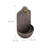 thumbnail of Relaxdays Wandbrunnen, mit Wasserhahn, Waschbecken Garten, Gusseisen, HxBxT: 40 x 24 x 15 cm, antikes Design, braun