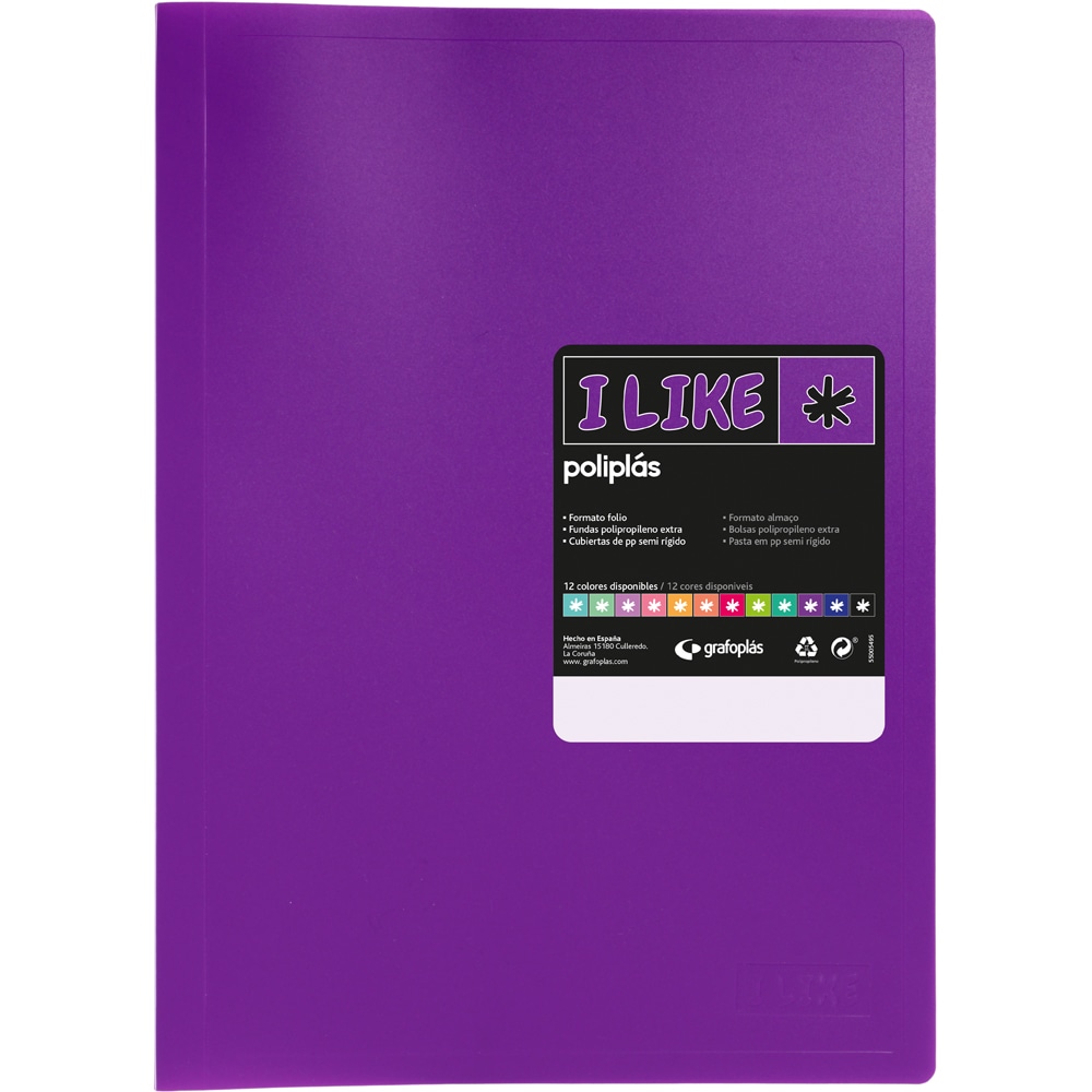 Pasta com 40 capas Poliplás “LIKE” Roxo