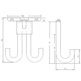 thumbnail of Deckenhaken für Garderobe – Edelstahl 3-fach Kleiderhaken drehbar matt gebürstet
