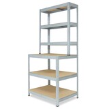 thumbnail of shelfplaza PRO 190x80x60 cm Werkbank Regal in verzinkt mit 6 Böden und 166 kg Traglast pro Boden