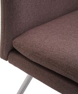 thumbnail of Sitzbank | HxBxT 90x180x59cm | Sitzhöhe 49cm | Rückenlehne Stoff/Textil Edelstahl gebürstet | Braun 180cm | Esszimmerbank Bank Polsterbank