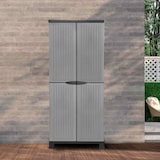 thumbnail of Armario de Resina Exterior con Escobero y 4 Baldas Gris 171x68x39cm 7house