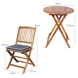 thumbnail of Conjunto de móveis para varanda COSTWAY de 3 peças, mesa de bistrô com 2 cadeiras, com 2 almofadas, conjunto de bistrô