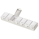 thumbnail of Pillendose Pillenbox für 7 Tage, Länge 15 cm, edel versilbert, anlaufgeschützt