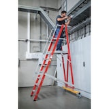 thumbnail of PROREGAL Plattformleiter klappbar und fahrbar | 5 Stufen | inkl. GFK-Handlauf | GFK/Aluminium | nivello Leiterschuhe